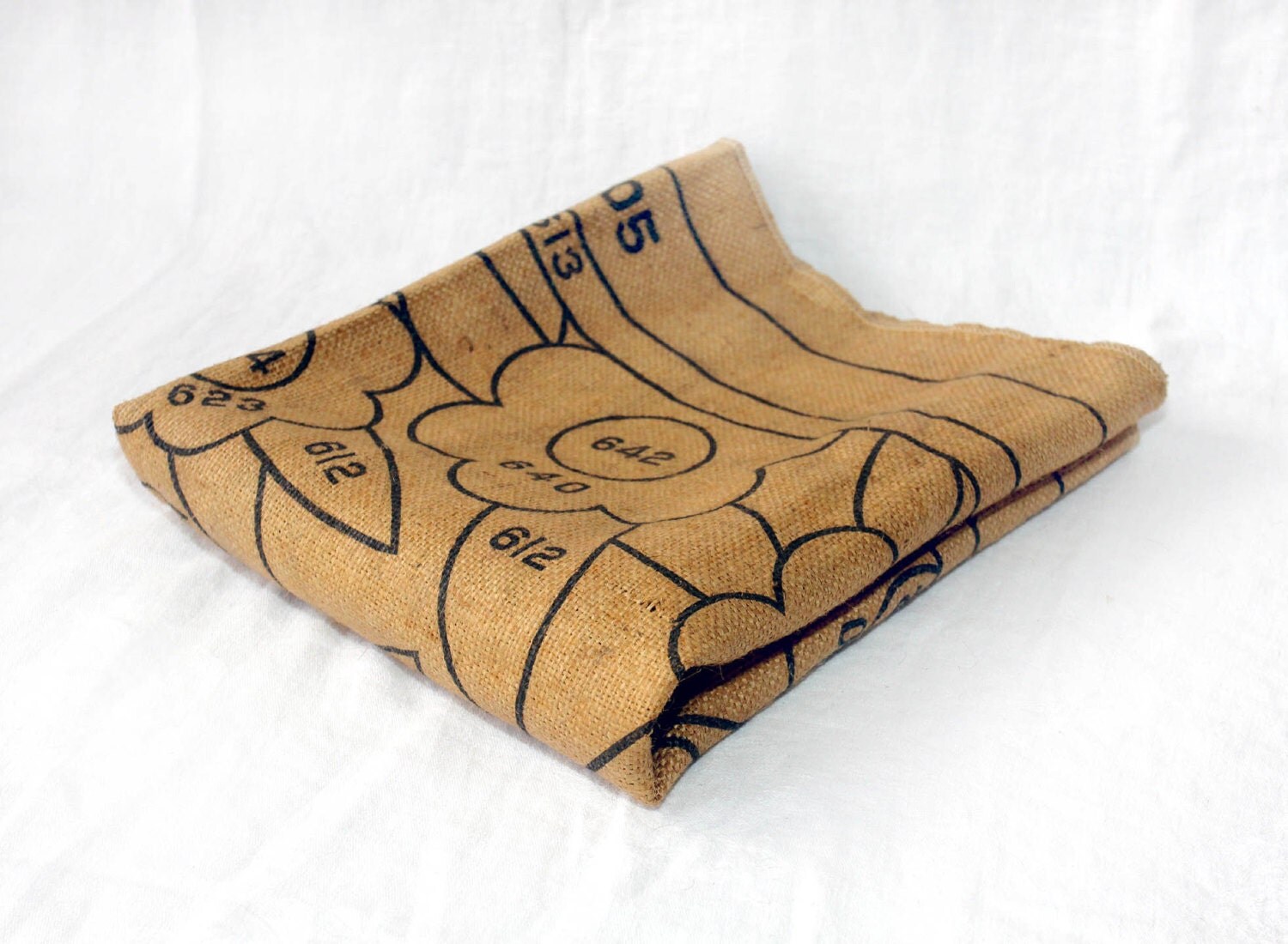 Burlap Rug Pattern Mid Century Style Mod Flowers