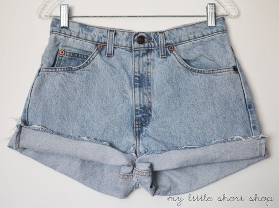 Items similar to High Waisted Denim Levi's Shorts (Size 30 ...