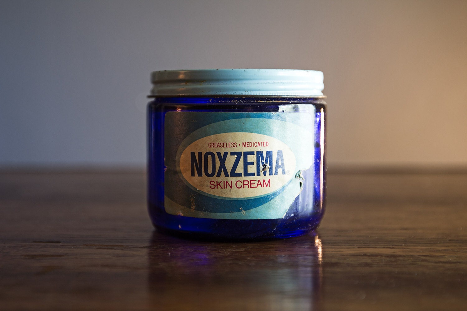Vintage Noxzema Cobalt Glass Jar