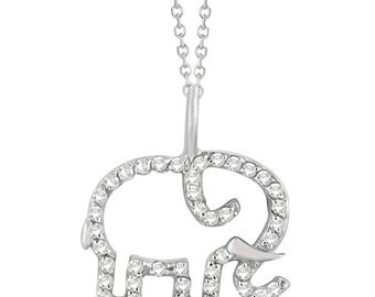 ... Shaped Pave Set Dia mond Accented Necklace 14K White Gold Animal