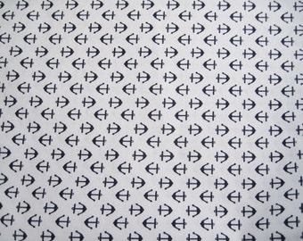 Anchor print fabric - remnant 16" x 42"
