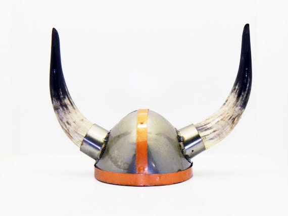 Viking helmet with horns by RubesRelics on Etsy