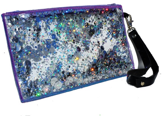 clutch bag silver glitter