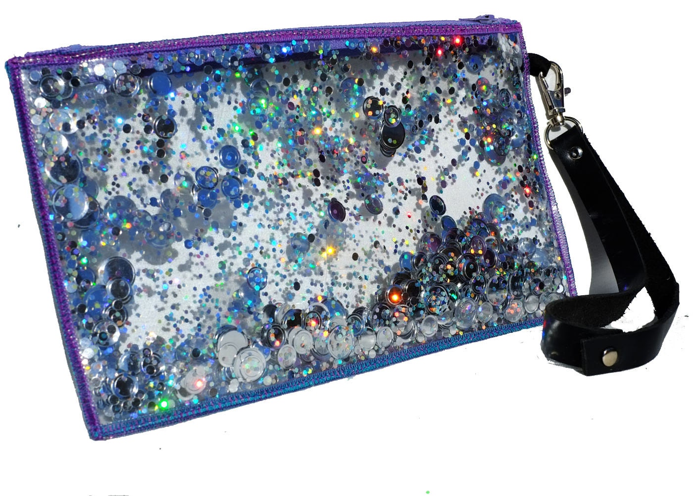 Silver Glitter Clutch Bag Sparkly Clutch Bag Holographic