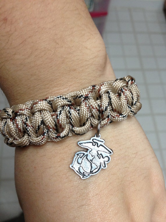 Marine Desert Marpat Paracord bracelet w/ EGA charm