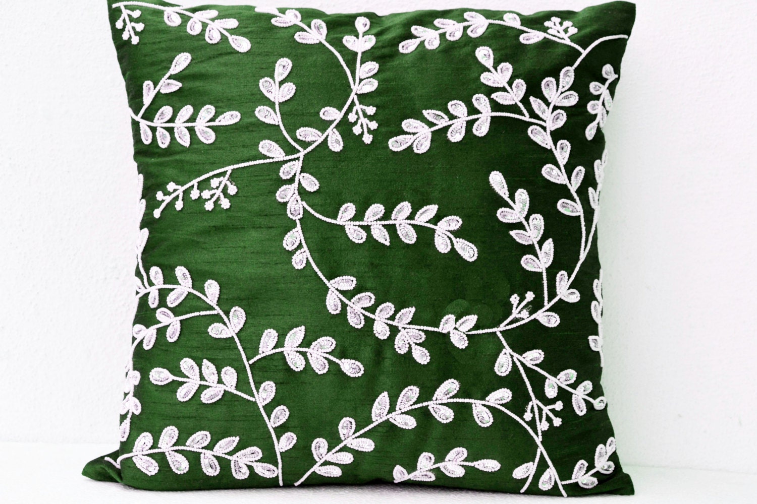 emerald green throw pillow