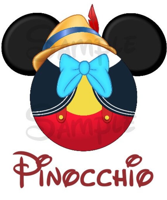 Pinocchio inspired character Mickey head DIGITAL printable