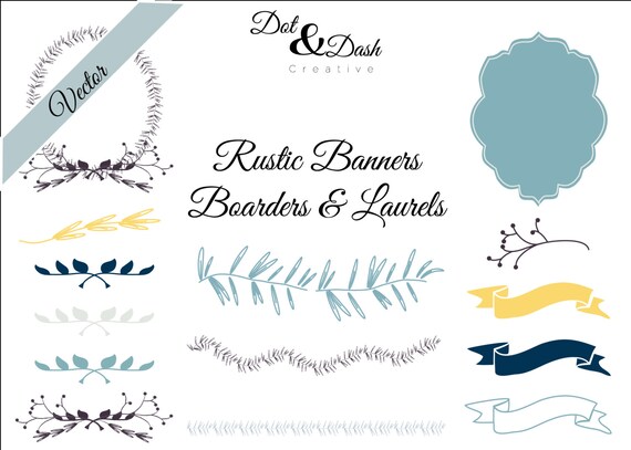 Download Items similar to Vector Rustic Banners, Boarders, and ...