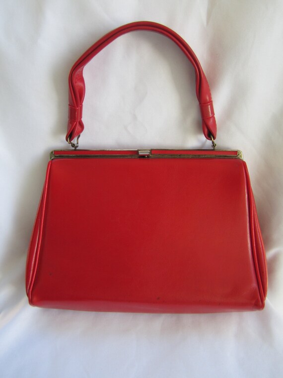 50s 60s Fire Red Handbag Purse by LikewiseVintage on Etsy