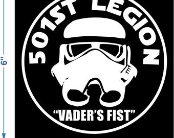 Star Wars 501st Legion Stormtrooper squared background 3 decal set