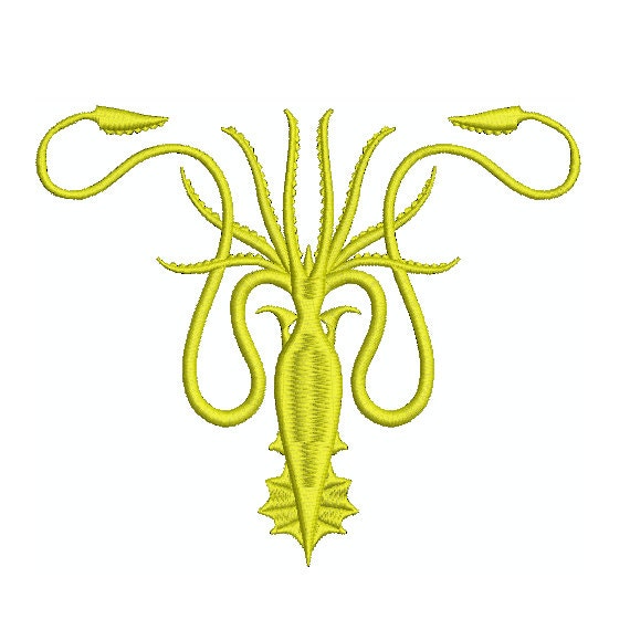 Machine Embroidery Design Instant Download Heraldic Kraken