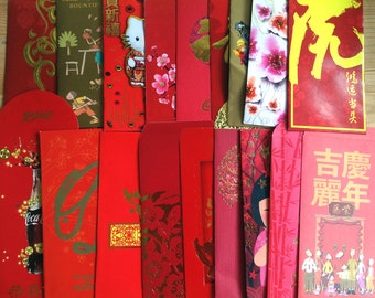 35 Assorted Lunar Chinese New Year Red Packets / Ang Pow / Hong Bao / Red Envelopes