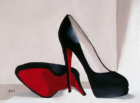 Art Print of CHRISTIAN LOUBOUTIN Womens Black Shoes by SubjectArt, $9. ...