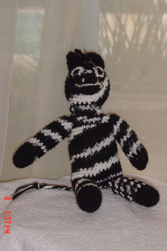 knitted zebra toy
