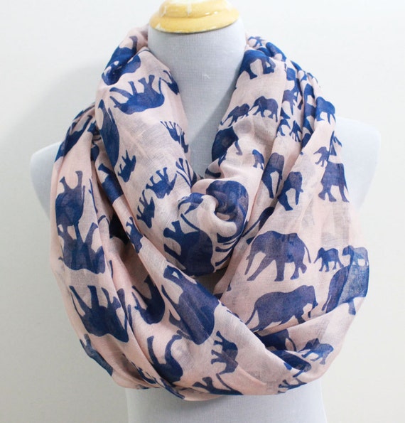 Pink Elephant Infinity Scarf Elephants Animal by Dailyaccessoriez