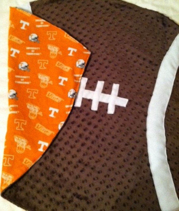 UT Minky Dot Fleece Football Blanket