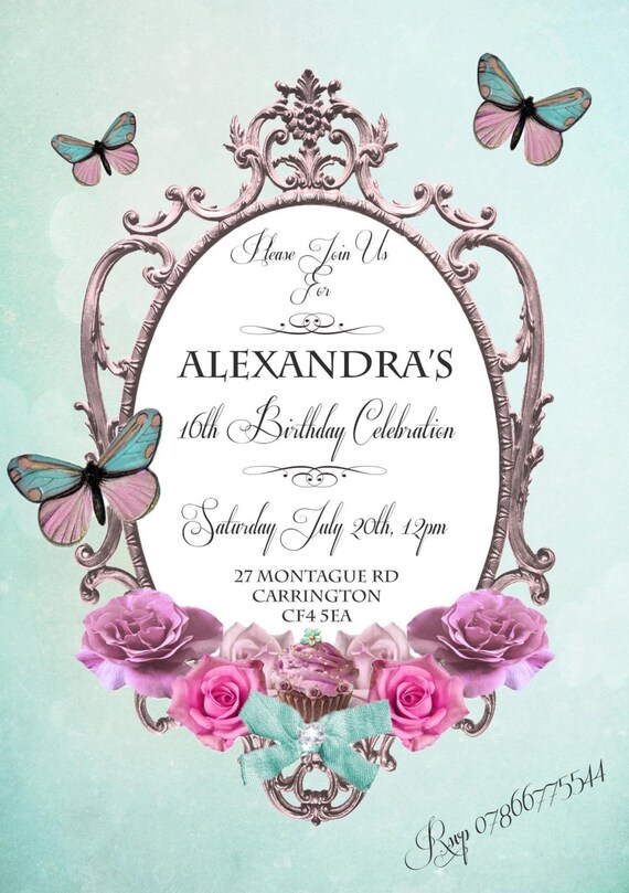 Butterfly Elegance Collection - PRINTABLE CUSTOMIZED INVITATION - Sweet Scarlett Events Il_570xn