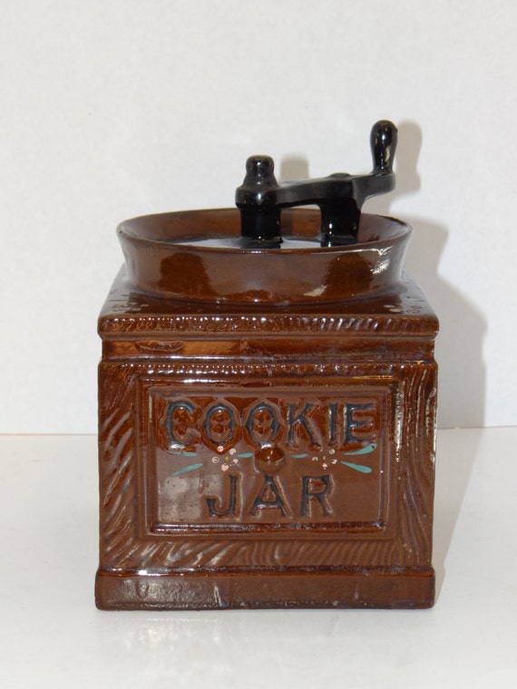 Antique/Vintage Early 1930's Grinder Cookie Jar Brown and