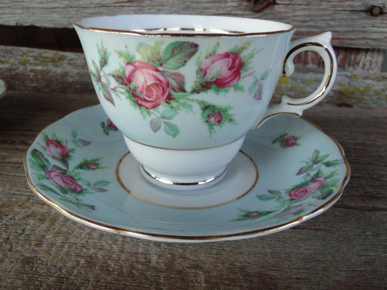 Vintage Colclough bone china tea cup and saucer hand painted
