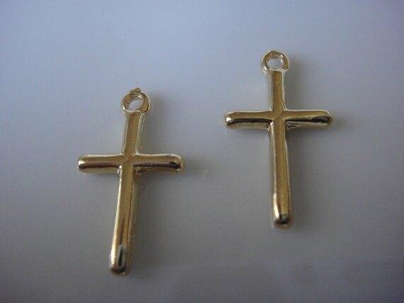 vermeil vermeil gold sterling over gold Vermeil, 18k  cross charm cross 925 cross silver charm,