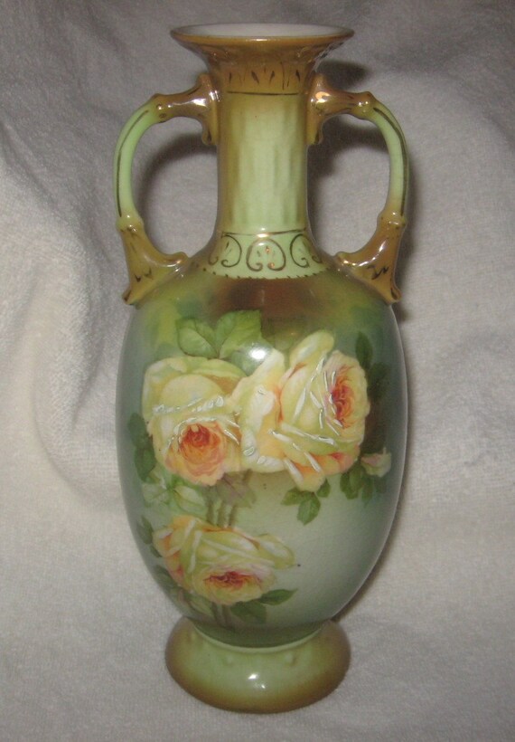 Royal Wettina ROBERT HANKE Floral VASE 10 Austria