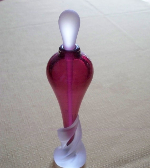 Download Vintage Dark Pink and Frosted Glass Perfume Bottle by ...