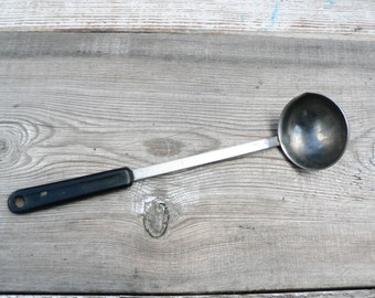 Ace Stainless   Short  Black Ladle Vintage utensils Made ecko Handle.  serving Kitchen Utensil