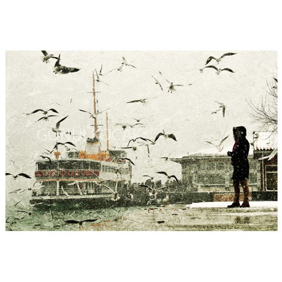 Items similar to Wall decor istanbul Winter Photography falling