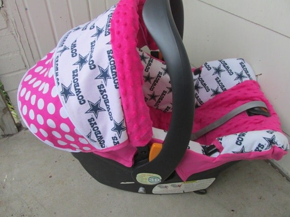 Items similar to Hot Pink Dallas Cowboys Baby Car Seat Cover on Etsy