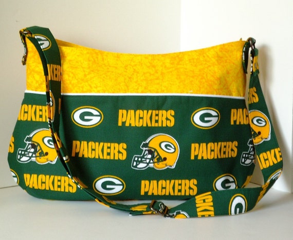 Items similar to Green Bay Packer fabric Bag Hobo bag Shoulder purse ...