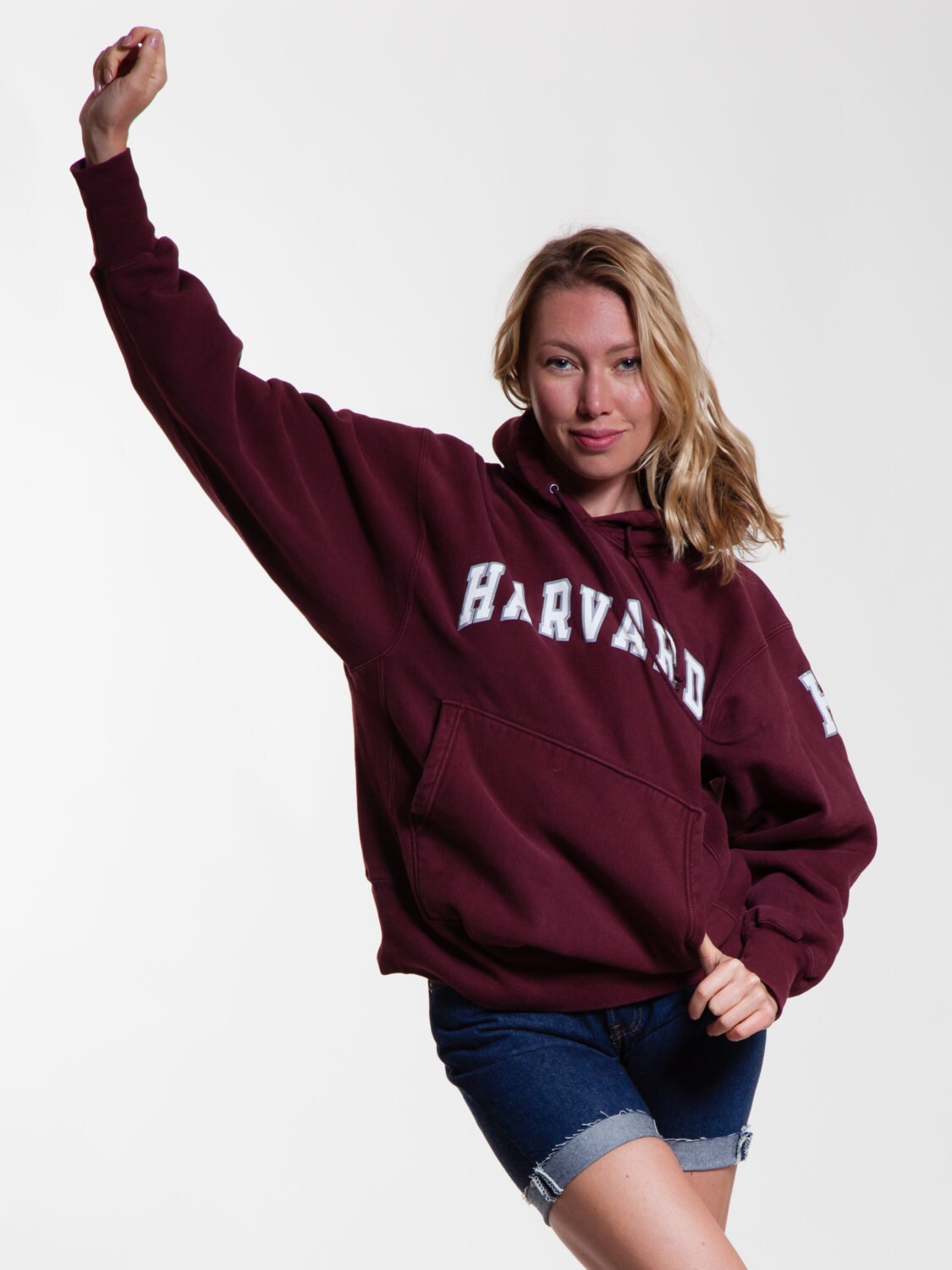 Vintage Harvard University College Hooded Sweatshirt Champion