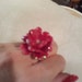 Handmade Gorgeous Melt Pot Resin Deep Cerise Pink Flower Ring - With Adjustable Shank