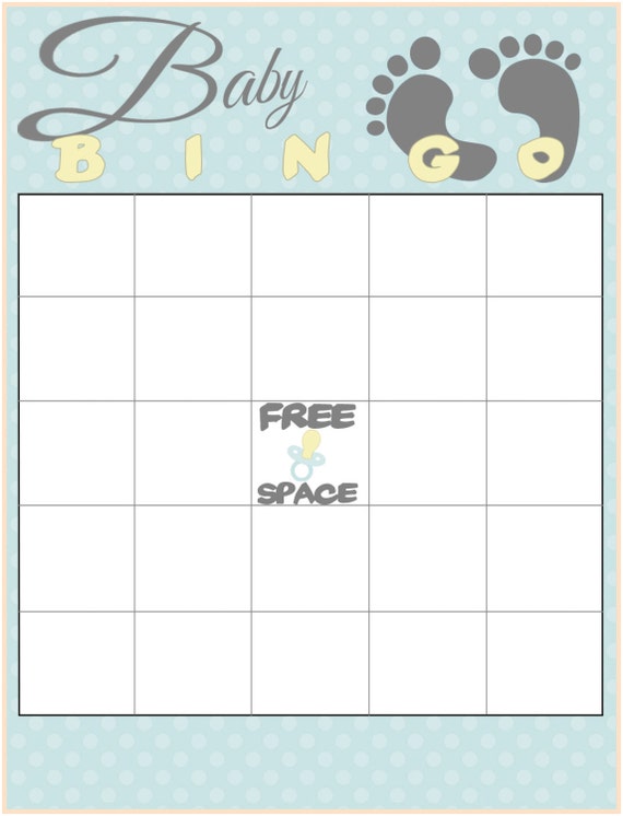 printable baby bingo blank template