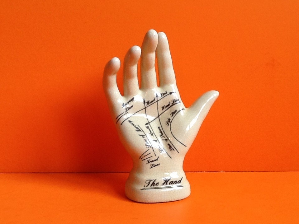 Ceramic hand jewelry holder ring holder palmistry hand reader