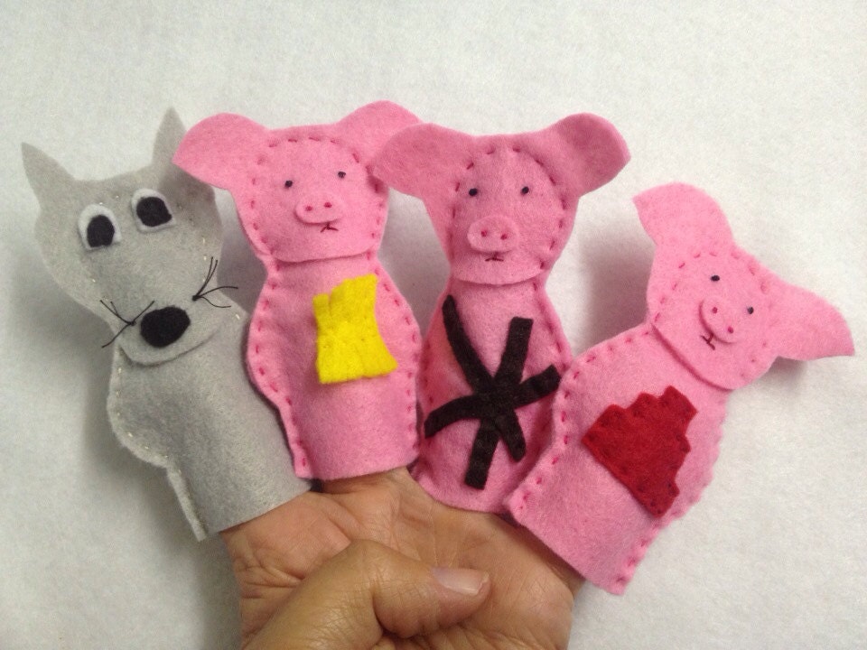 Three Little Pigs finger puppets