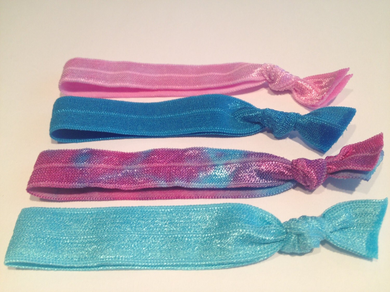 Elastic Knotted Hair Ties Ponytail Holders in Cotton Candy