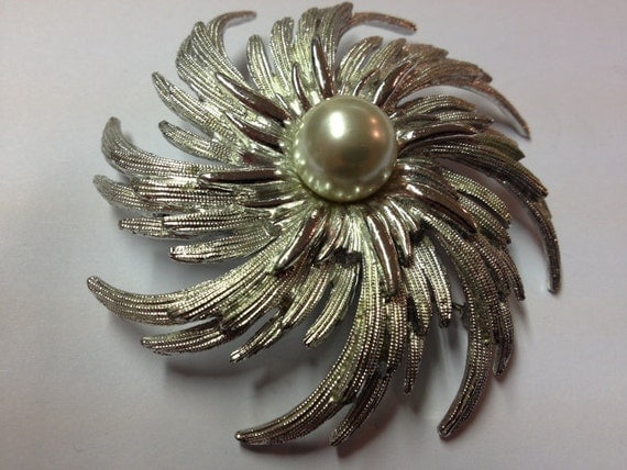 1960s Large Sarah Coventry Silver Metal & by PearlsScarletVintage