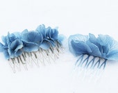 Hydrangea Hair Accessories Preserved Hydrangea Bridal Hair Accessories Blue Hydrangea Hair Comb Hair Flower
