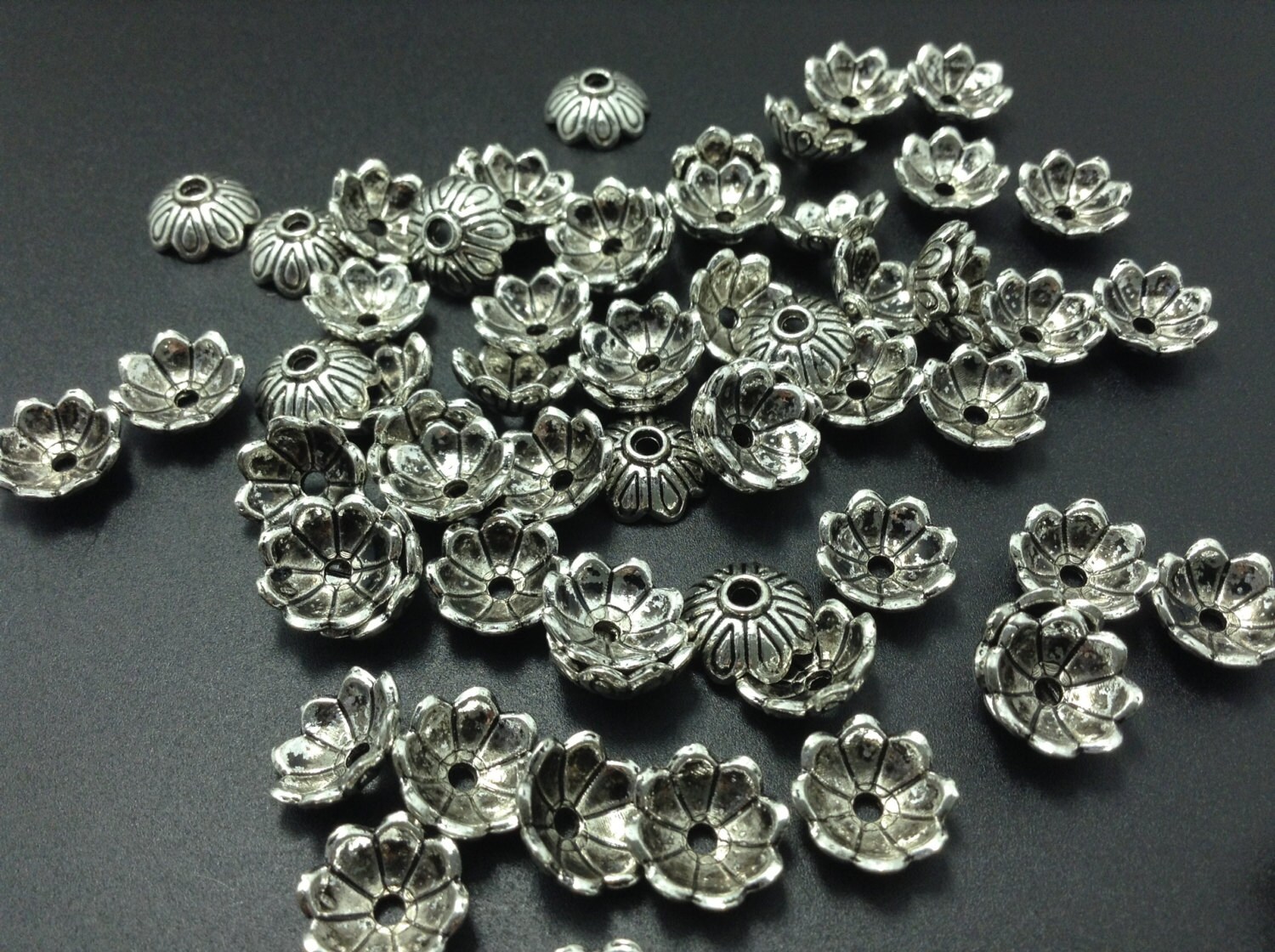 50 pcs x alloy Bell cap for jewelry making 10 mm by acejewellery