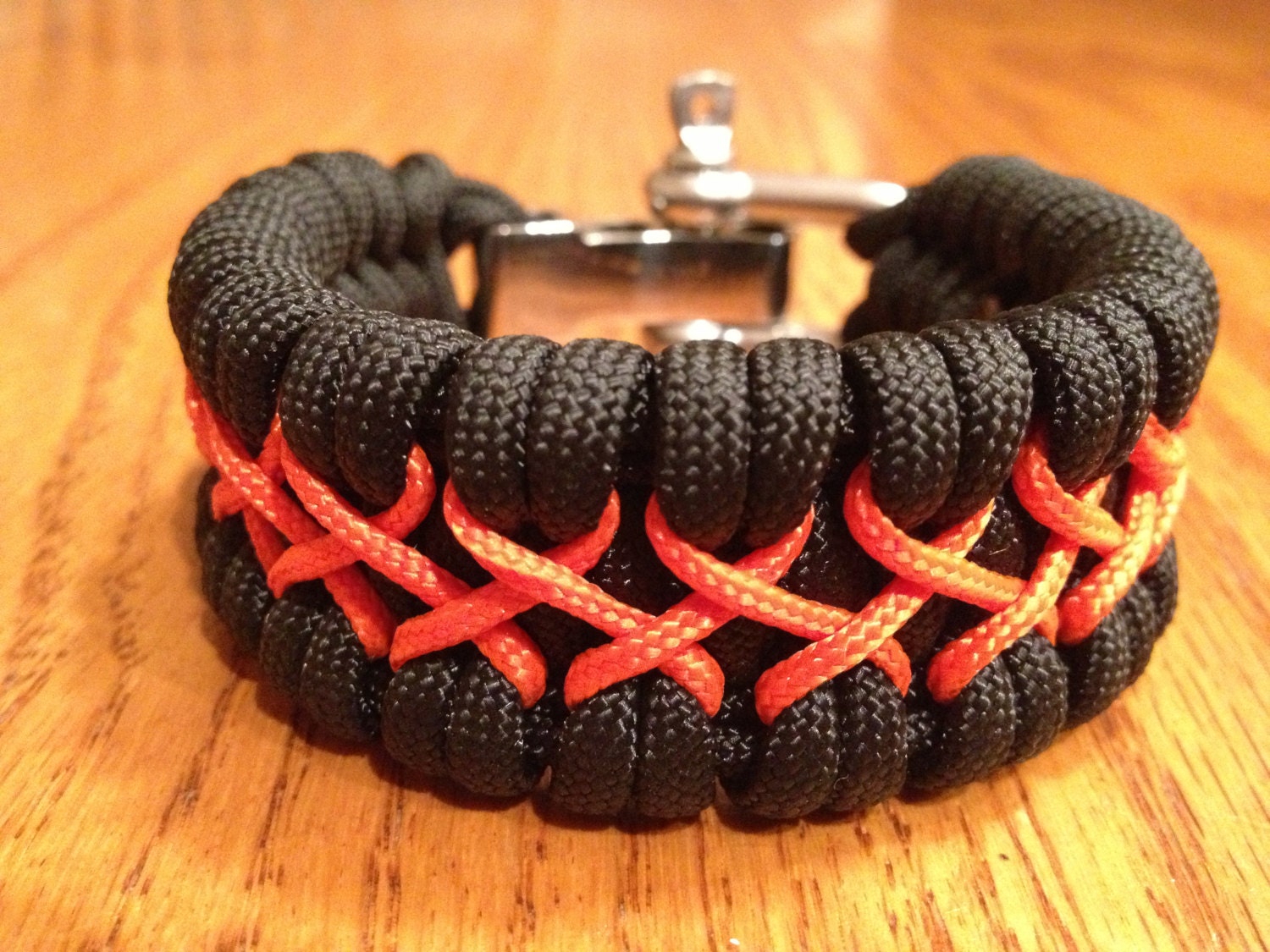 Ladder Rack Paracord Survival Bracelet with Cross Stitching