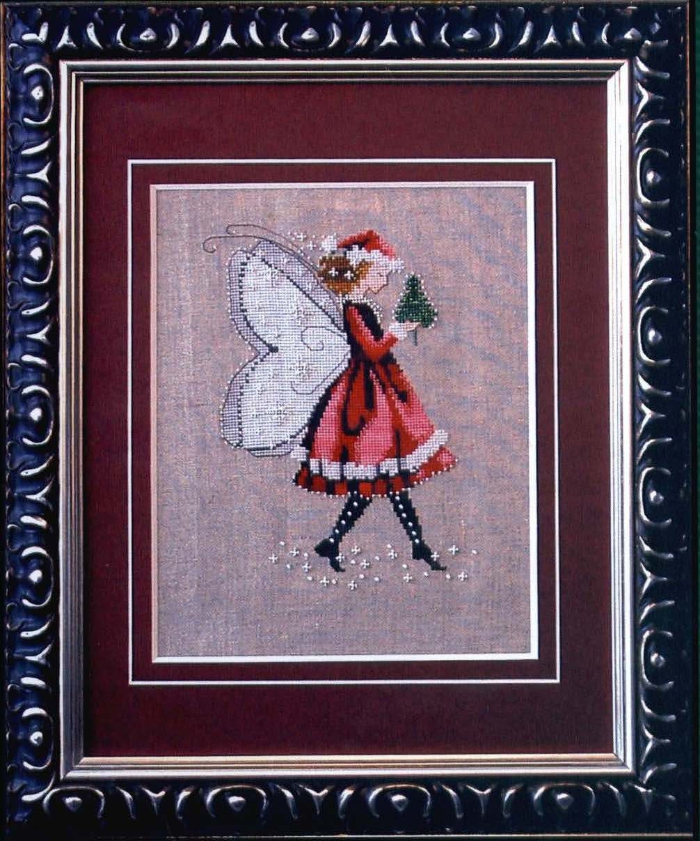 Completed Cross Stitch Only Christmas Elf Fairy by