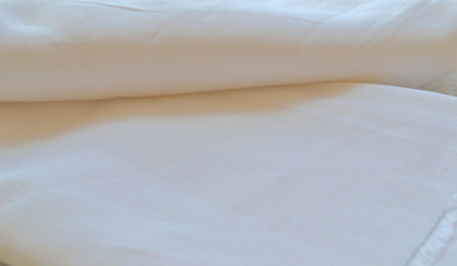 Pure white linen fabric by the yard Natural 100 percent