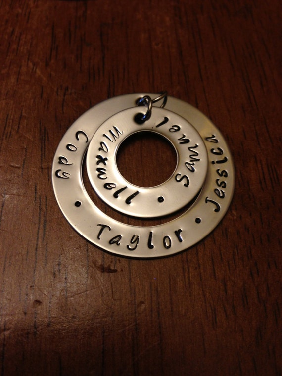 Items similar to Double Personalized Metal Stamped Jewelry Charm on Etsy