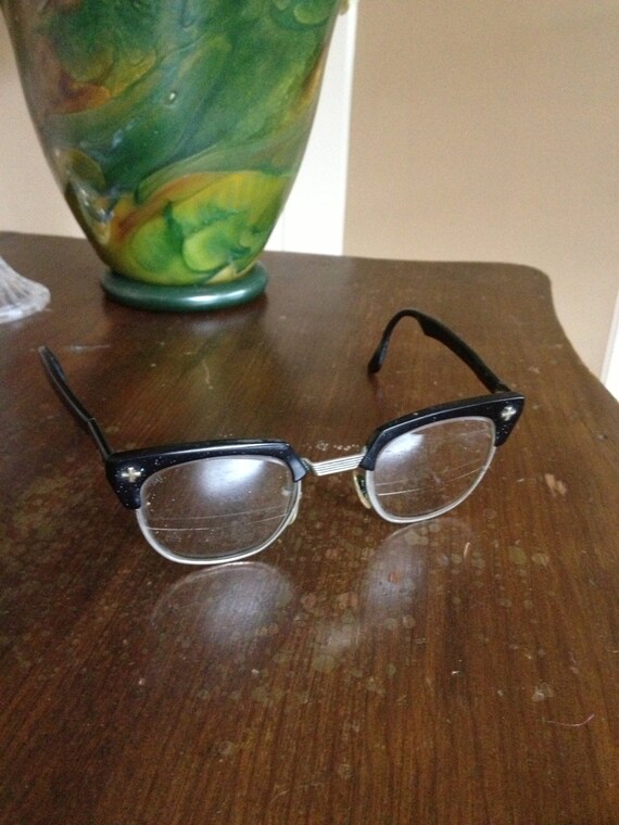 Vintage Bausch and Lomb Safety Glasses Bifocal Lenses Black