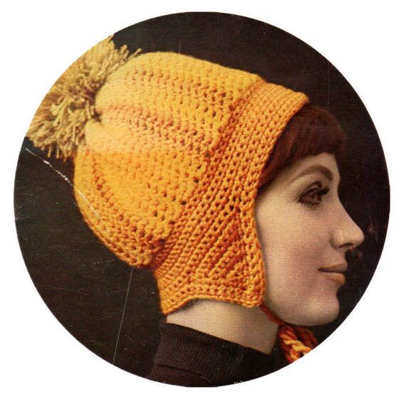 Crochet Pattern Motorcycle Cap Winter Hat with Ear Flaps