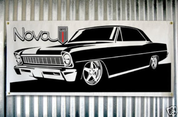 1966 Nova Silhouette custom banner sign by RidgeTopDesigns on Etsy