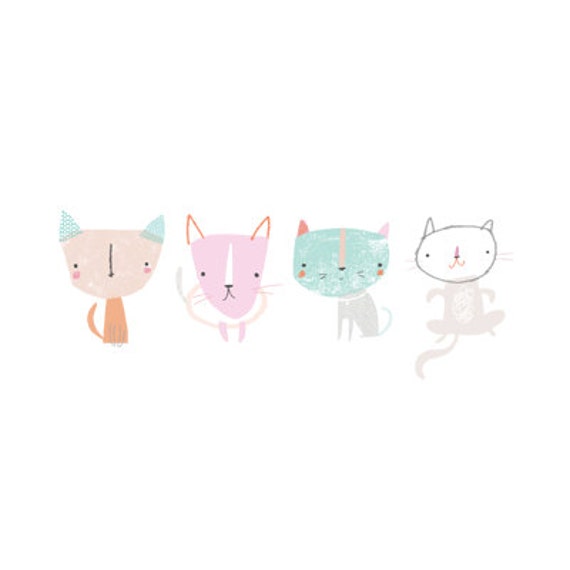 Kittens in a Row - A5 Print