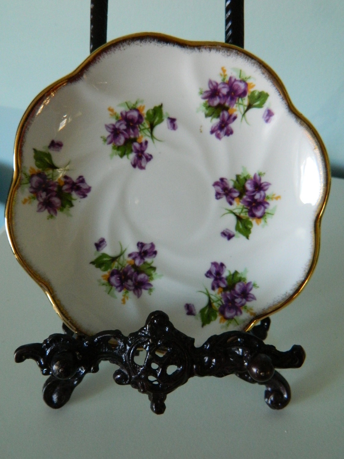 Vintage Salisbury England Fine Bone China Saucer Purple