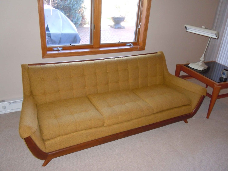 Adrian Pearsall style Gondola Sofa Norwalk Furniture by Vintagium