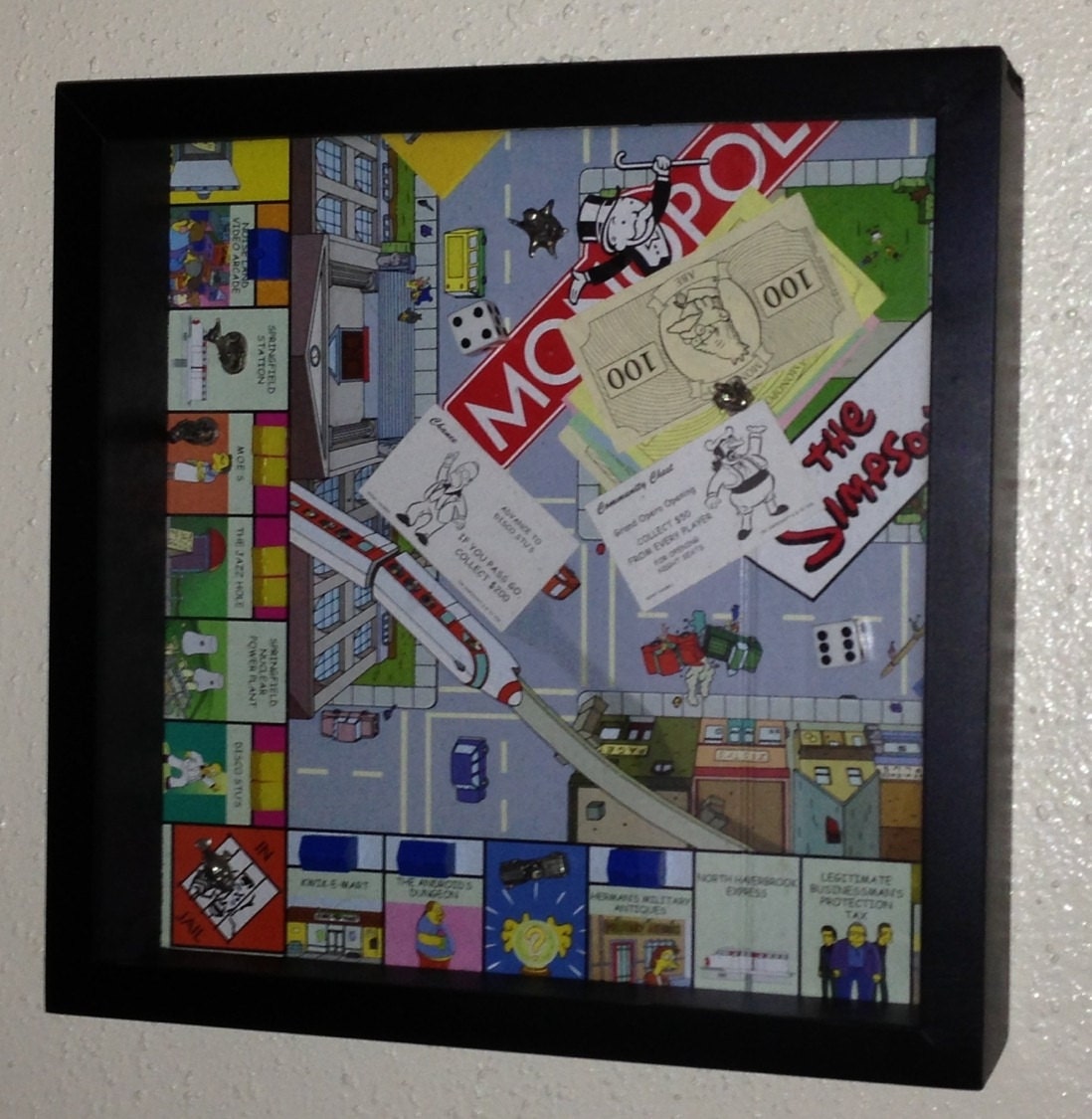 The Simpsons Monopoly Shadow Box Art